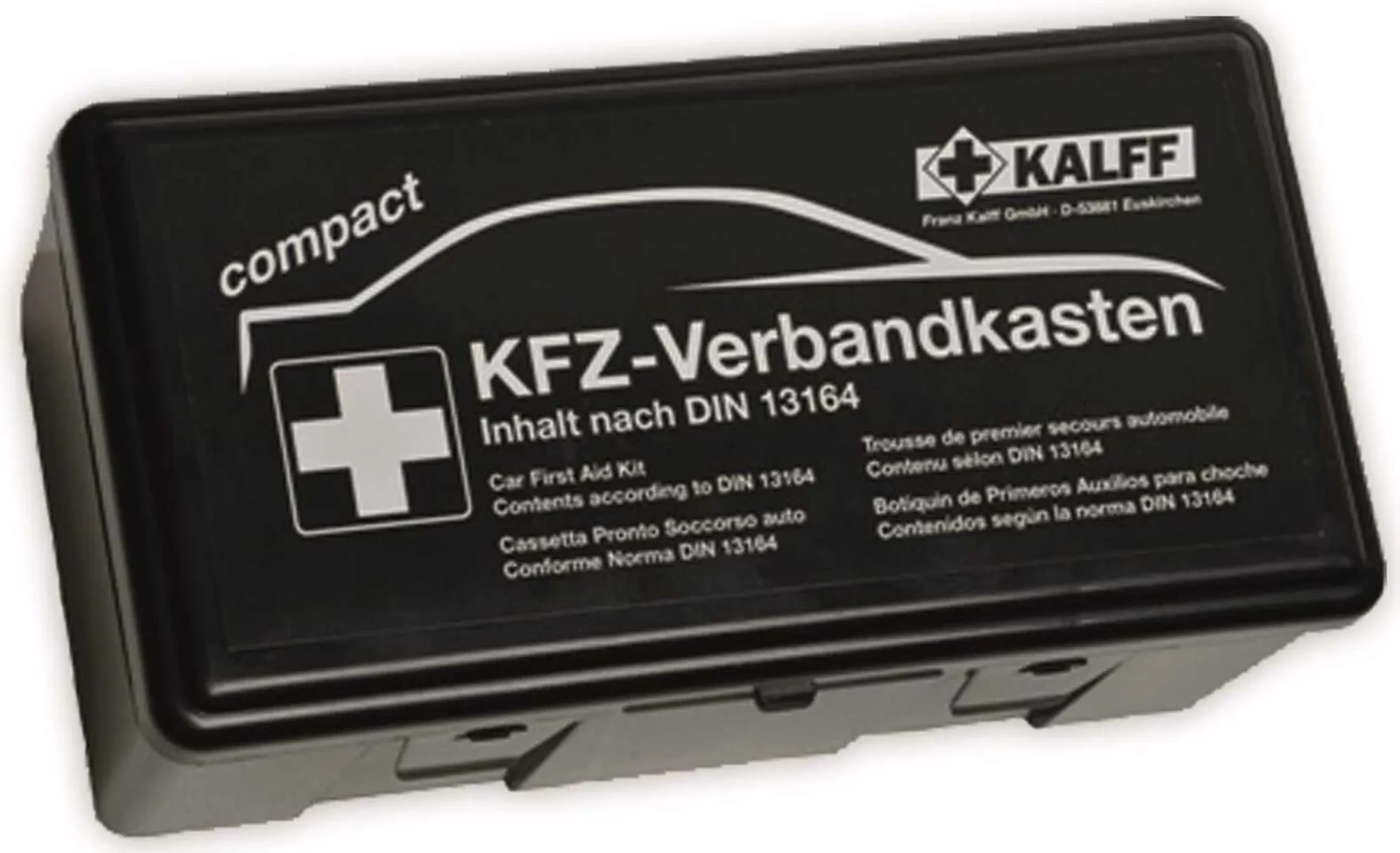 KALFF KFZ-Verbandkasten „Kompakt“ – DIN 13164, schwarz KALFF KFZ-Verbandkasten „Kompakt“ – DIN 13164, schwarz