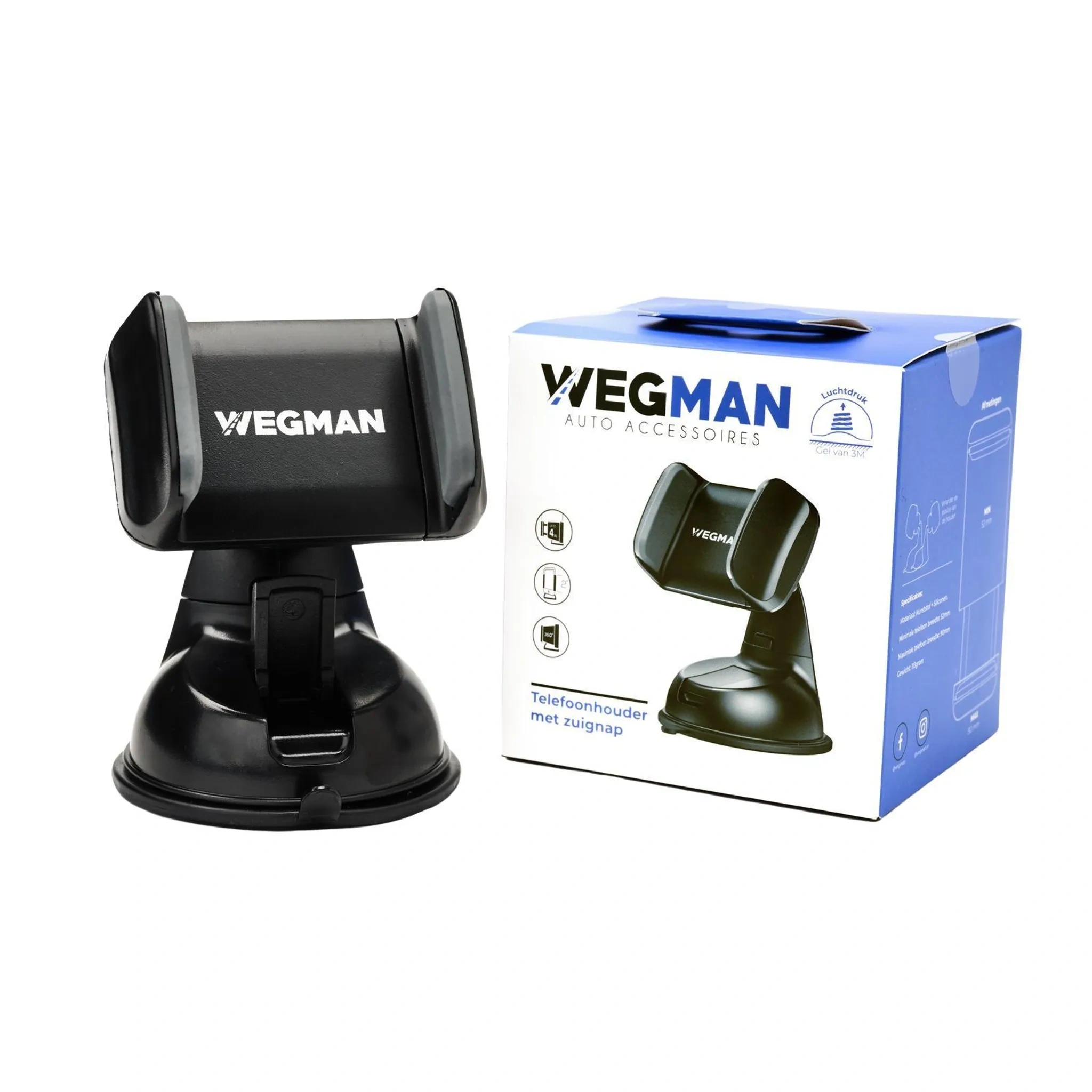 Wegman Universal Handyhalterung für Auto – Starker 3M-Gel Saugnapf & 360° Rotation