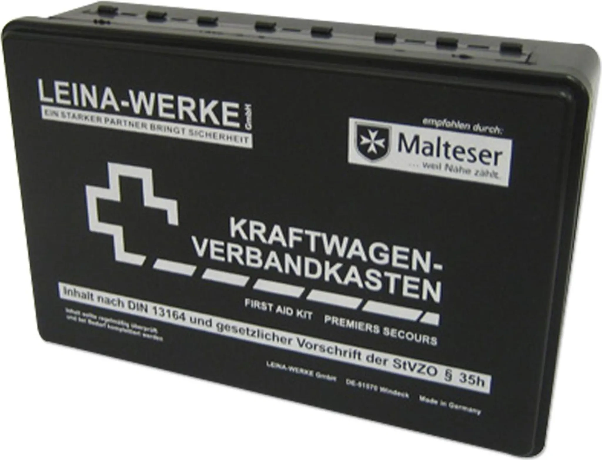 LEINA Kfz-Verbandkasten „Star II“ – DIN 13164:2022-02, schwarz LEINA Kfz-Verbandkasten „Star II“ – DIN 13164:2022-02, schwarz