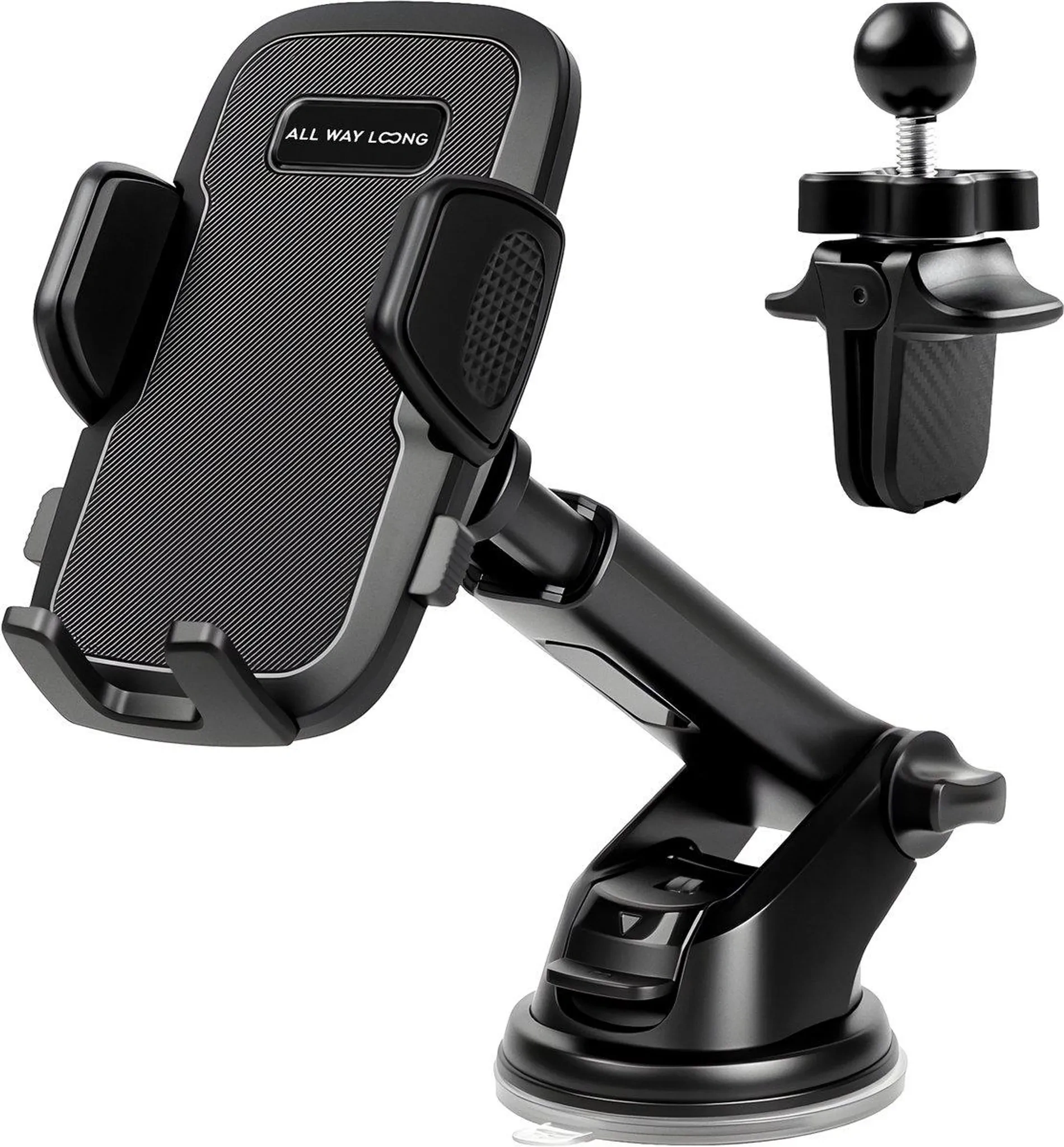 ALL WAY LONG® Handyhalterung Auto mit Saugnapf – 3-in-1 Universal Autohalter
