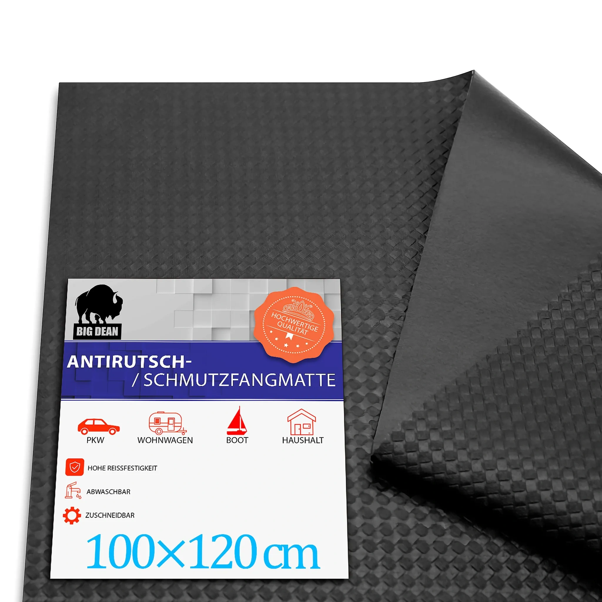 BigDean Antirutschmatte Auto 120×100 cm – wasserdicht & zuschneidbar
